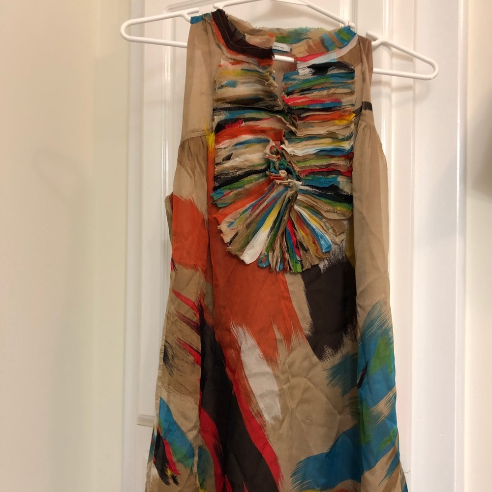 Multicolor silk top